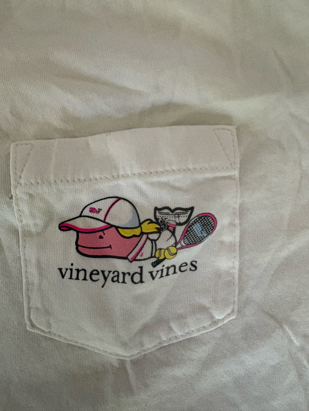 Vineyard Vines Pink & Yellow Tennis Whale Graphic Tee - Picture 4 of 5